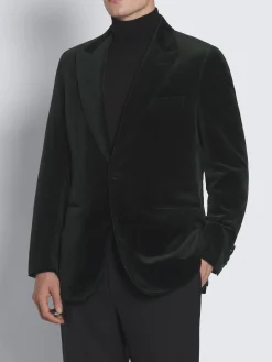 Hot Brioni cotton velvet Virgilio jacket Dark green