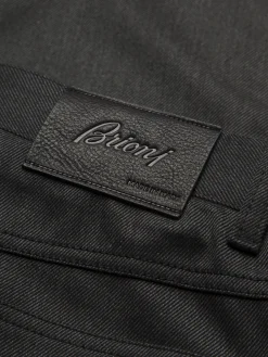 Clearance Brioni flannel wool and cotton twill Chamonix jeans Dark grey