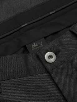Clearance Brioni flannel wool and cotton twill Chamonix jeans Dark grey