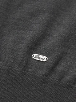 Fashion Brioni responsible wool mockneck sweater Dark grey