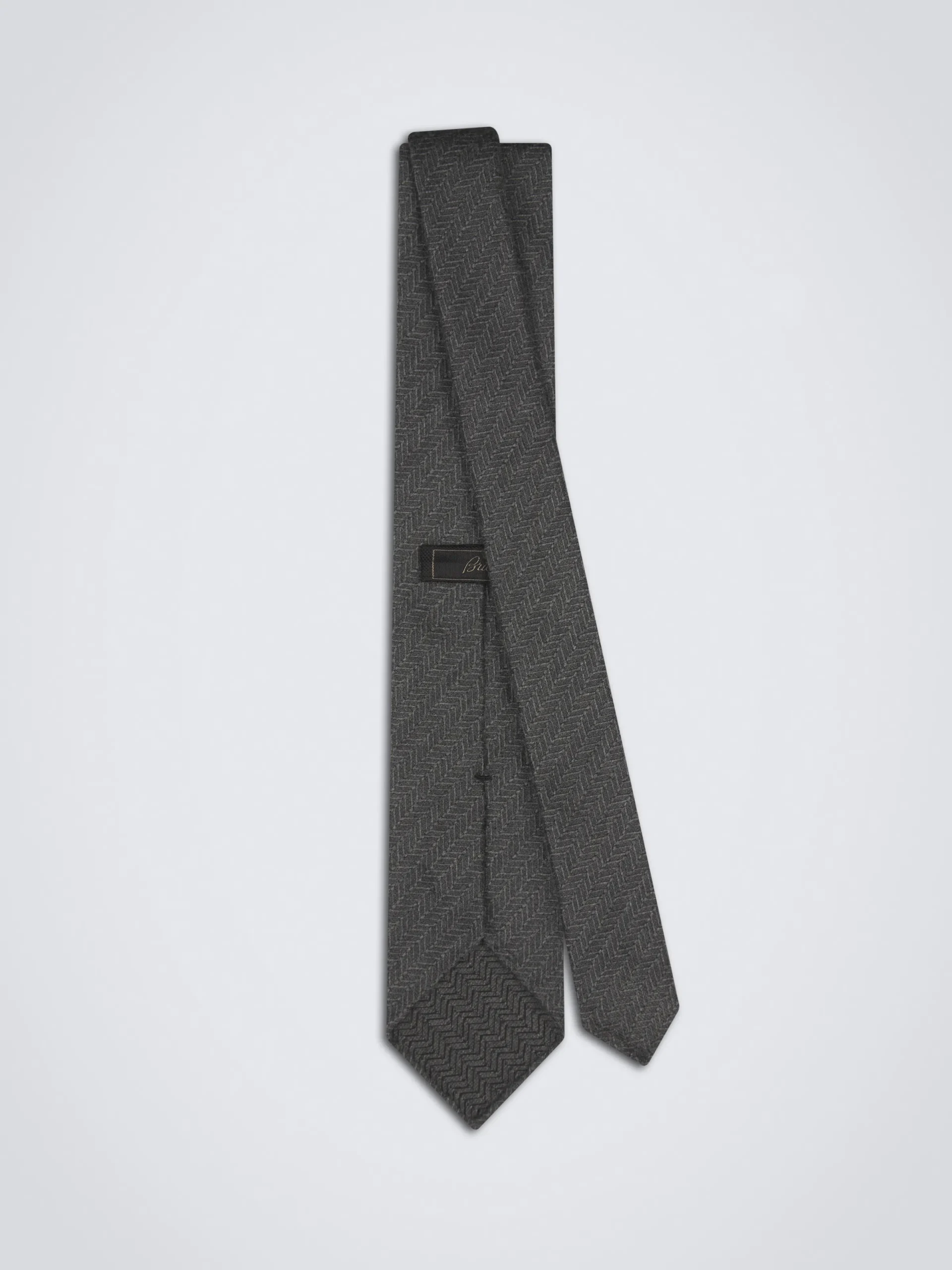 Sale Brioni Dark silk unlined tie Grey