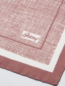 Sale Brioni and white silk pocket square Dusty pink