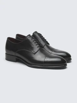 Online Brioni Essential calf leather Milano derby shoes Black
