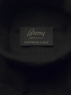 Outlet Brioni Essential cashmere and silk turtleneck sweater Black