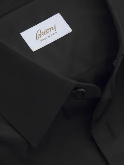 Outlet Brioni Essential cotton formal shirt Black