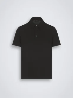 Discount Brioni Essential organic cotton piqué polo Black