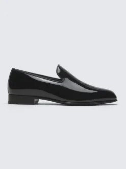 Fashion Brioni Essential patent leather evening loafers Black