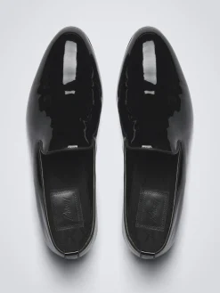 Fashion Brioni Essential patent leather evening loafers Black