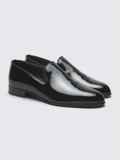 Fashion Brioni Essential patent leather evening loafers Black