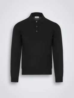 Clearance Brioni Essential wool, cashmere and silk polo sweater Black