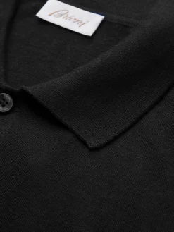 Clearance Brioni Essential wool, cashmere and silk polo sweater Black