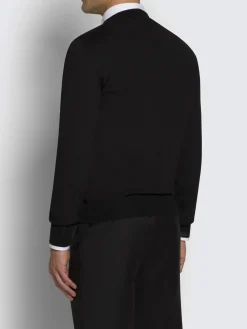 New Brioni Essential wool, cashmere and silk V-neck sweater Black