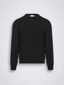 Hot Brioni Essential wool, cashmere and silk crewneck sweater Black