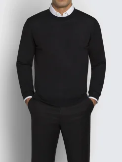 Hot Brioni Essential wool, cashmere and silk crewneck sweater Black