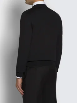 Hot Brioni Essential wool, cashmere and silk crewneck sweater Black