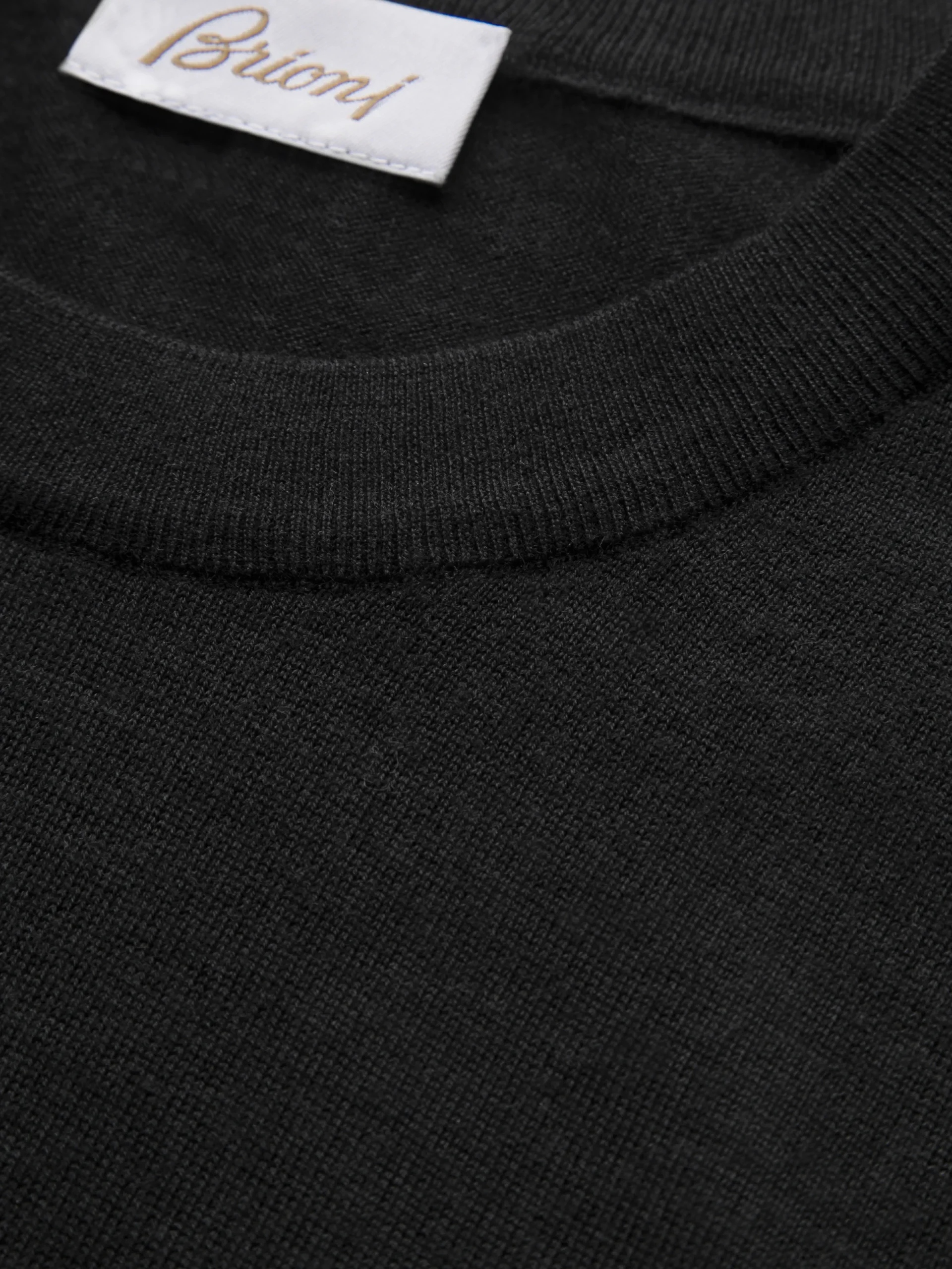 Hot Brioni Essential wool, cashmere and silk crewneck sweater Black