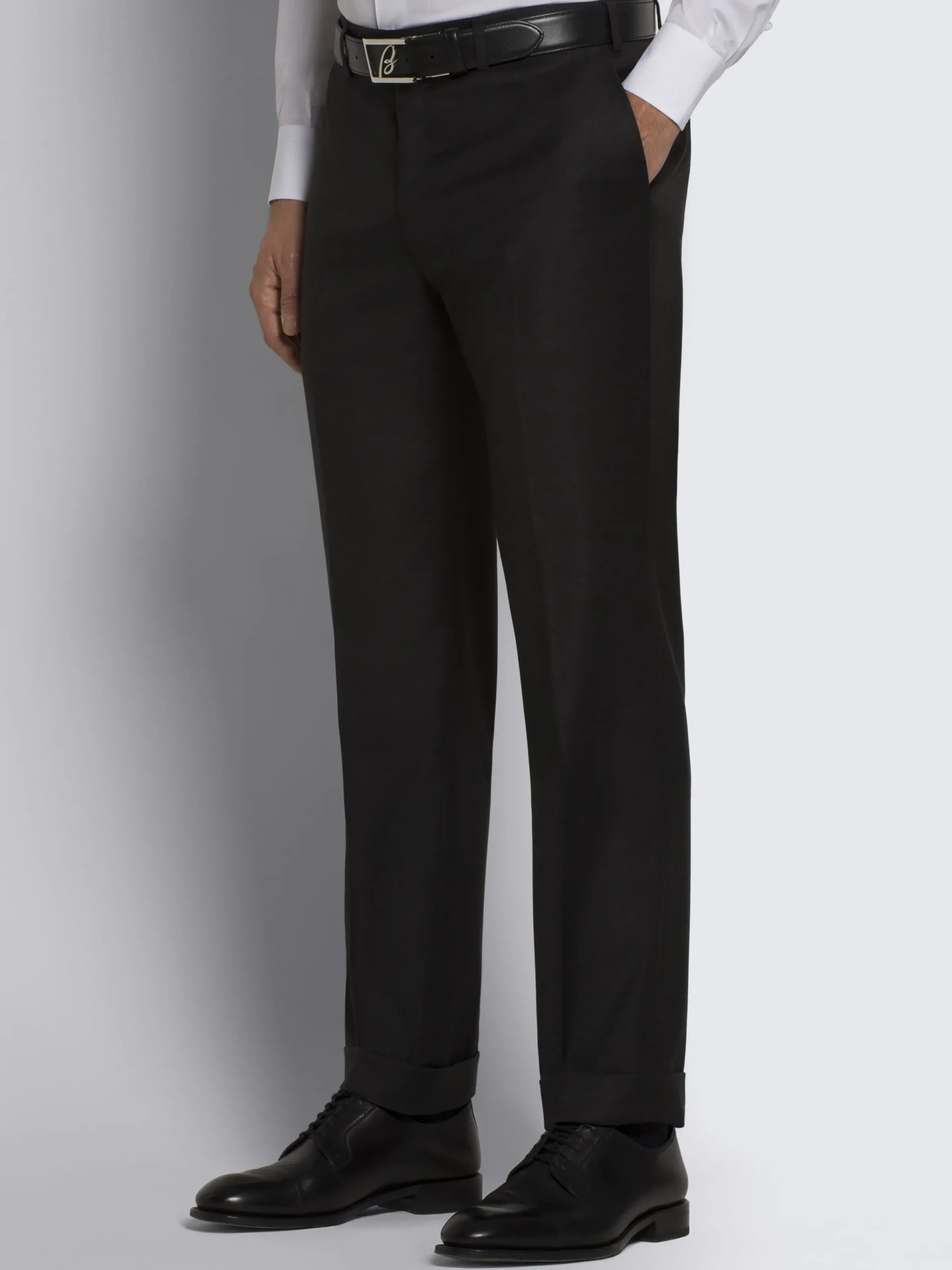 Online Brioni Essential charcoal grey Super 130's wool Tigullio trousers