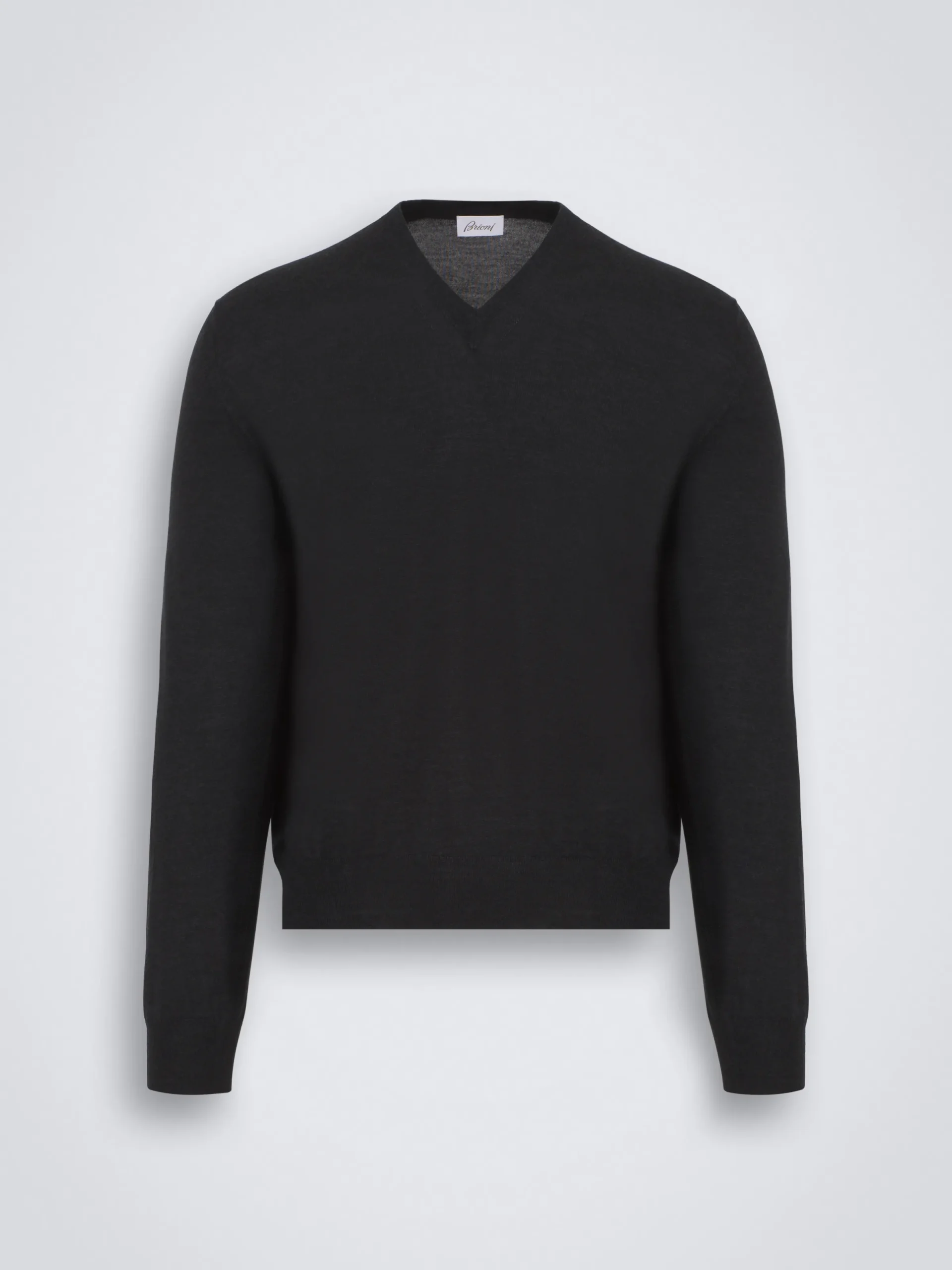 Clearance Brioni Essential wool, cashmere and silk V-neck sweater Dark grey