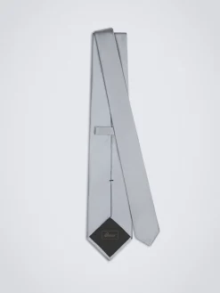 Hot Brioni Essential silk tie Lead grey