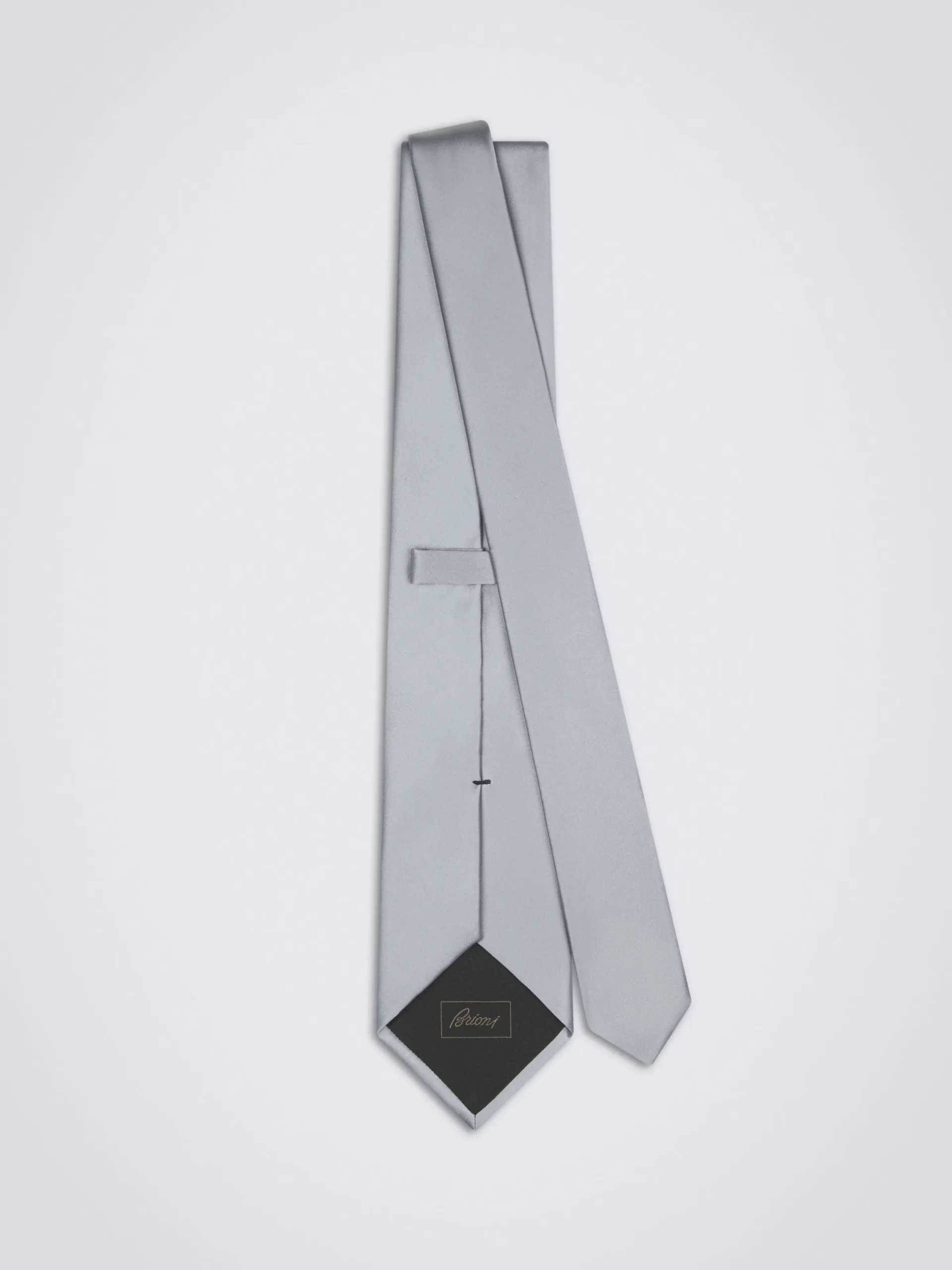 Hot Brioni Essential silk tie Lead grey