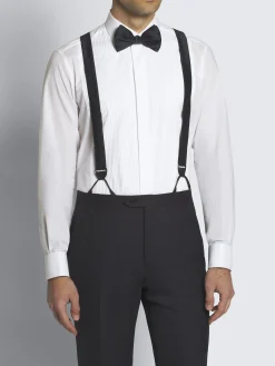 Outlet Brioni Essential silk tuxedo suspenders Midnight Blue