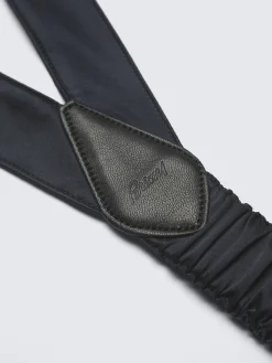 Outlet Brioni Essential silk tuxedo suspenders Midnight Blue