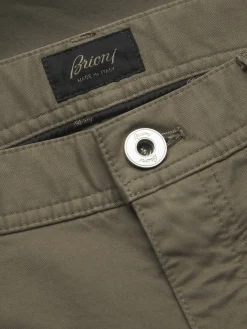 Discount Brioni Essential organic stretch cotton Meribel jeans Military green