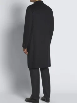 New Brioni Essential cashmere Brunico overcoat Navy blue