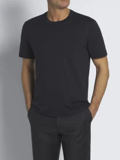Sale Brioni Essential gassed organic cotton T-shirt Navy blue