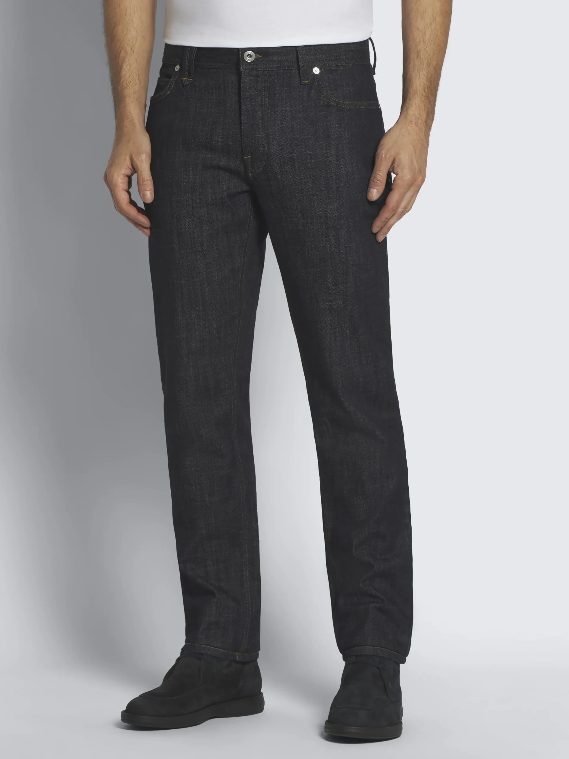 Hot Brioni Essential organic stretch cotton Meribel jeans Navy blue