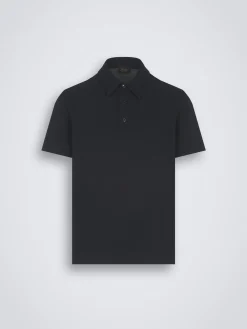Sale Brioni Essential organic cotton piqué polo Navy blue