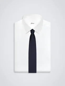 Online Brioni Essential silk tie Navy blue