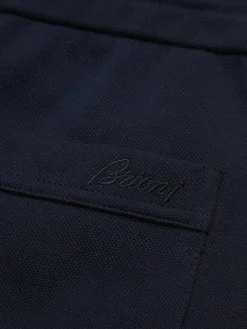 Hot Brioni Essential stretch cotton joggers Navy blue