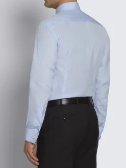 Outlet Brioni Essential sky blue cotton French cuff formal shirt