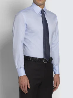 Online Brioni Essential Giza 45 cotton twill formal shirt Sky Blue