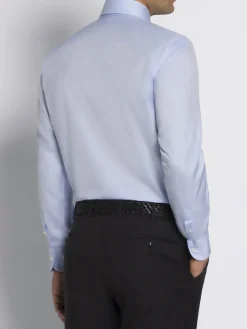 Online Brioni Essential Giza 45 cotton twill formal shirt Sky Blue