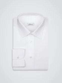 Online Brioni Essential white cotton formal shirt