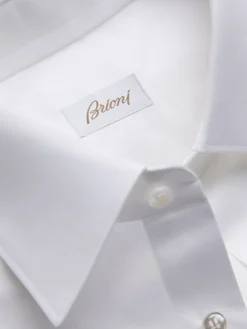 Online Brioni Essential white cotton formal shirt