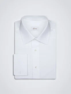 Discount Brioni Essential cotton French cuff formal shirt White