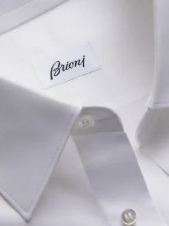 Discount Brioni Essential cotton French cuff formal shirt White