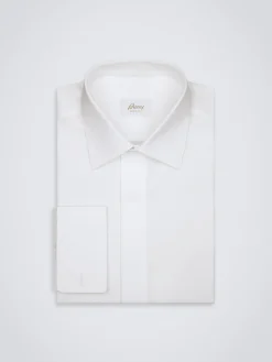 Clearance Brioni Essential cotton French cuff evening shirt White