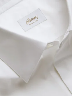 Clearance Brioni Essential cotton French cuff evening shirt White