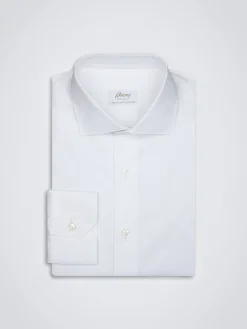 Best Brioni Essential Sea Island cotton formal shirt White