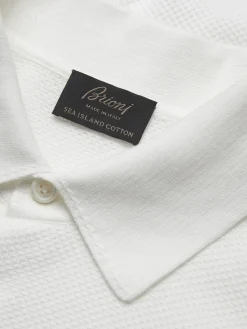 Fashion Brioni Essential Sea Island cotton polo White