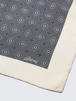Best Brioni and beige micro motif silk foulard Grey