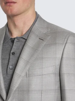 Best Brioni checked wool, silk, cashmere and linen Ravello jacket Grey