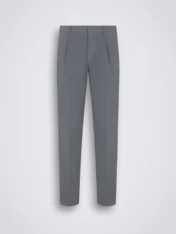 Outlet Brioni organic stretch cotton Pienza trousers Grey