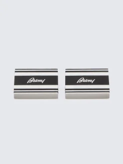 Best Brioni Hand-painted cufflinks Silver