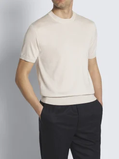 Online Brioni cashmere and silk T-shirt Ivory white