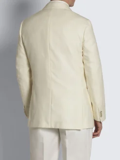 Sale Brioni herringbone wool, silk and linen Brera jacket Ivory white